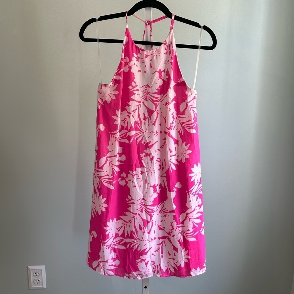 Everly Pink White Floral Sleeveless Sundress